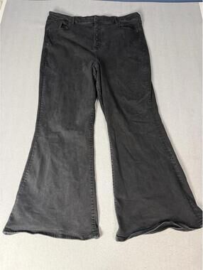 American Eagle Next Level Stretch Curvy High Rise Flare Black Jeans Women 24 Reg